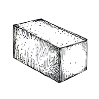 Бетонный полнотелый блок 380x250x140